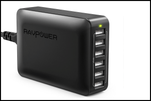 RAVPower 60W 12A 6-Port USB Charger Desktop Charger